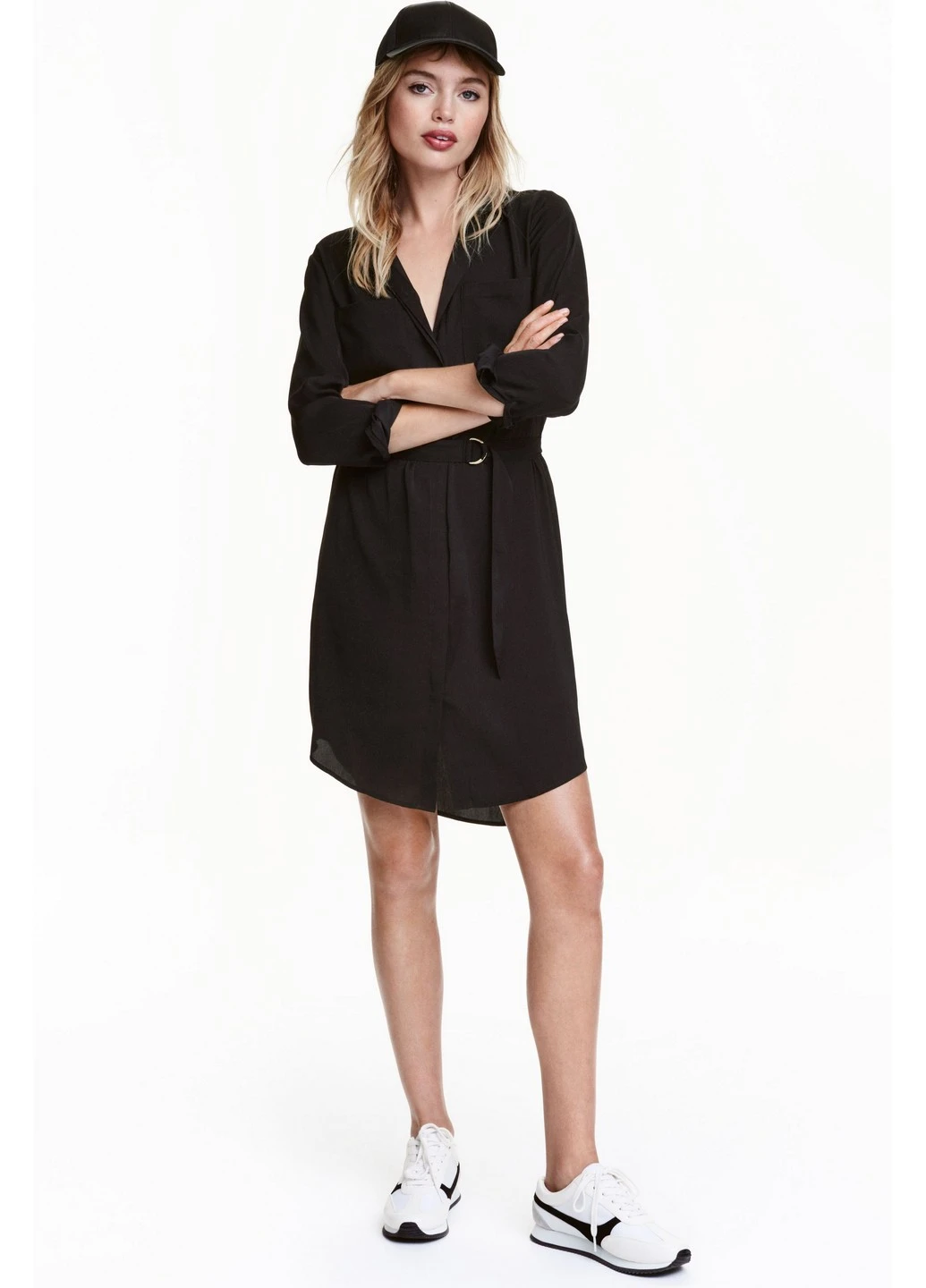 Черное кэжуал платье H&M однотонное