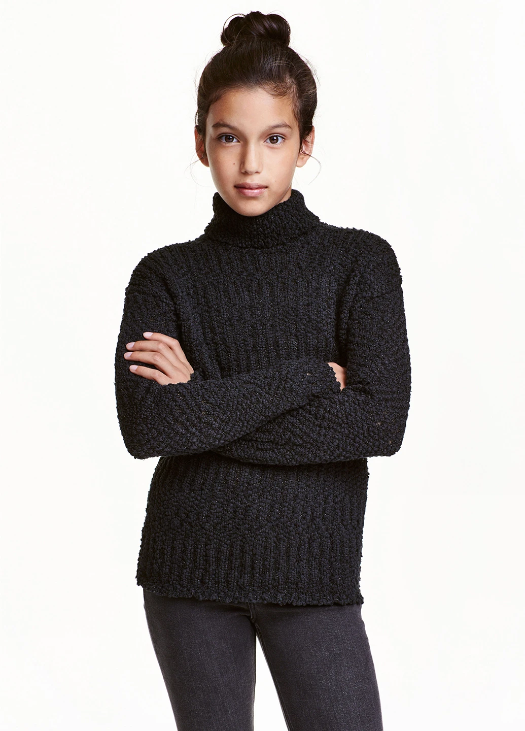 Черный зимний свитер хомут H&M