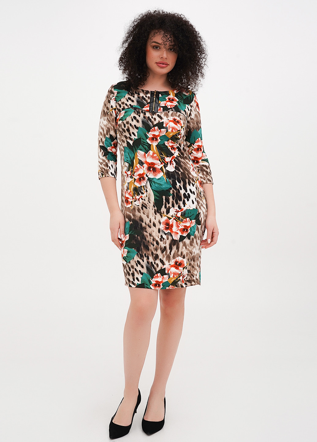 Зеленое кэжуал платье силуэтная Imperial с цветочным принтом