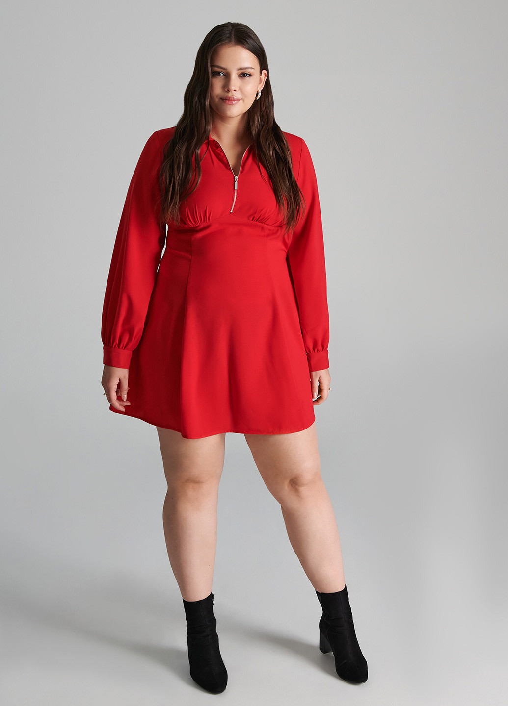 Яскраво-червона кежуал сукня в стилі армпір Sinsay однотонна