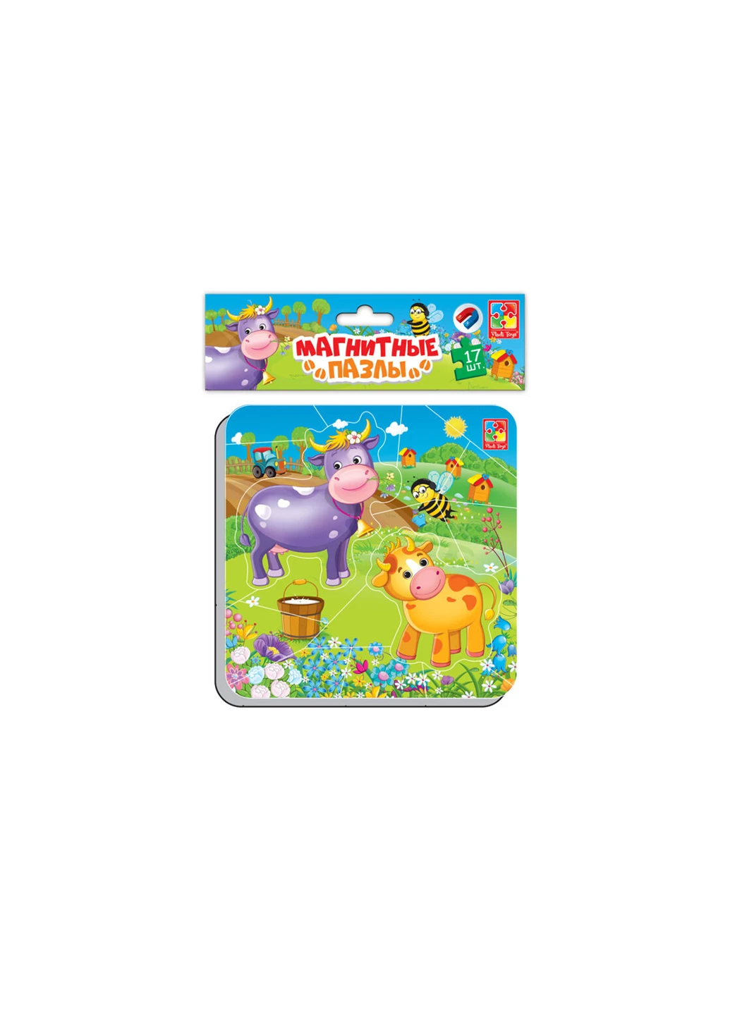 Магнітні пазли Корова та теля Vladi toys VT3204-13 (255335238)