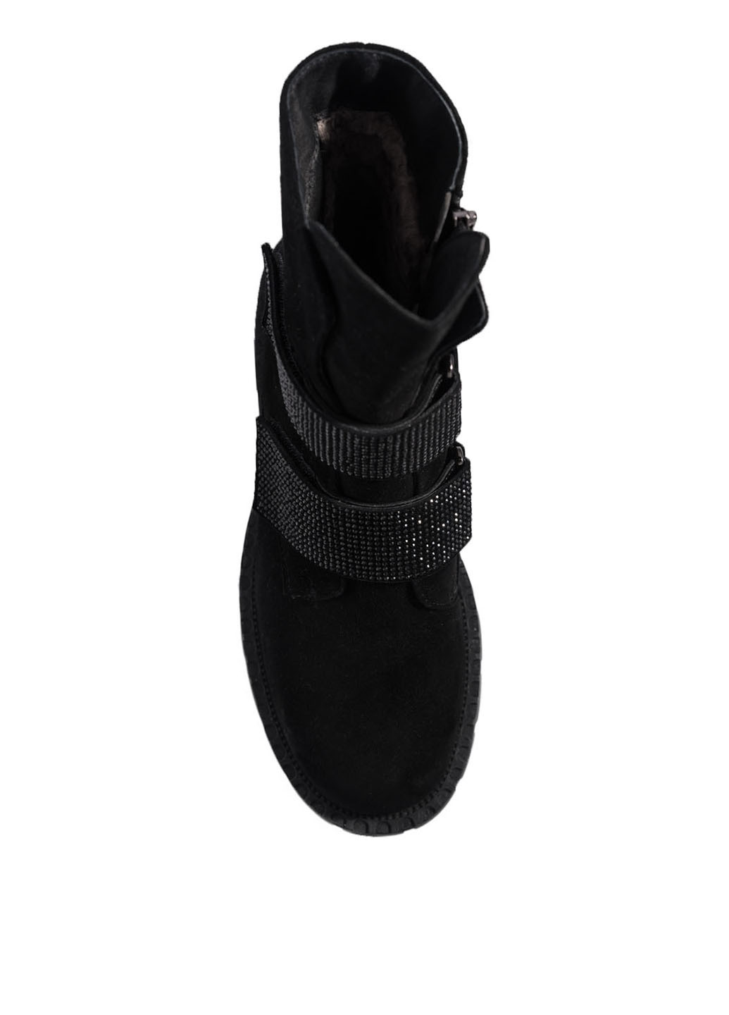 Зимние ботинки Classic со стразами из натуральной замши