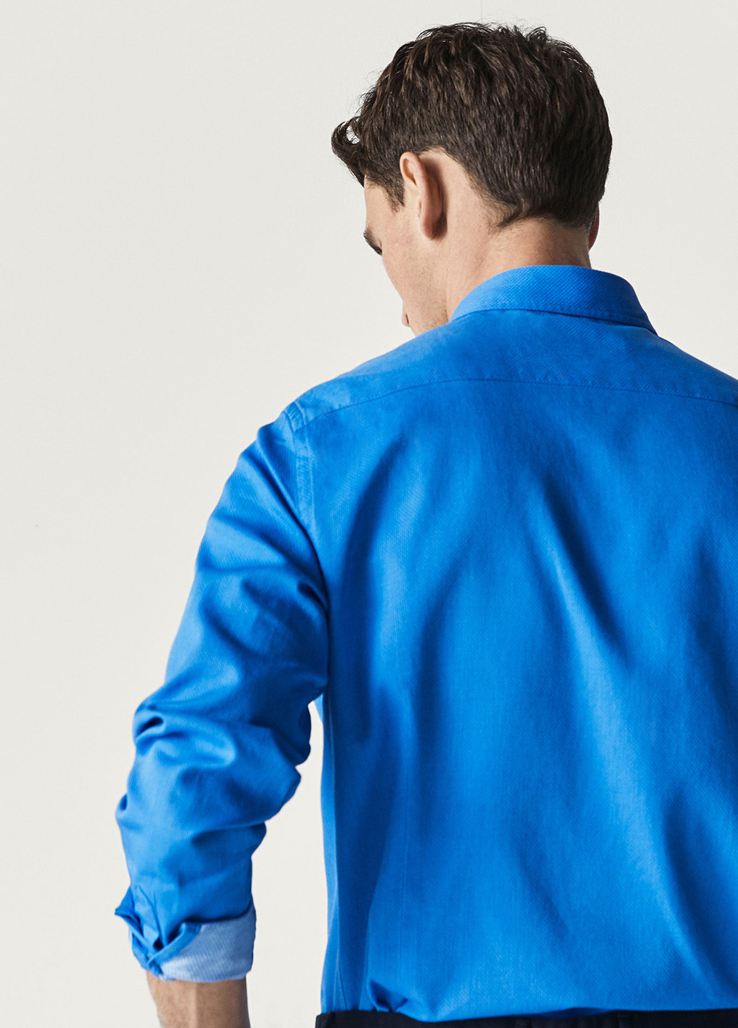 Синяя кэжуал рубашка Massimo Dutti с длинным рукавом