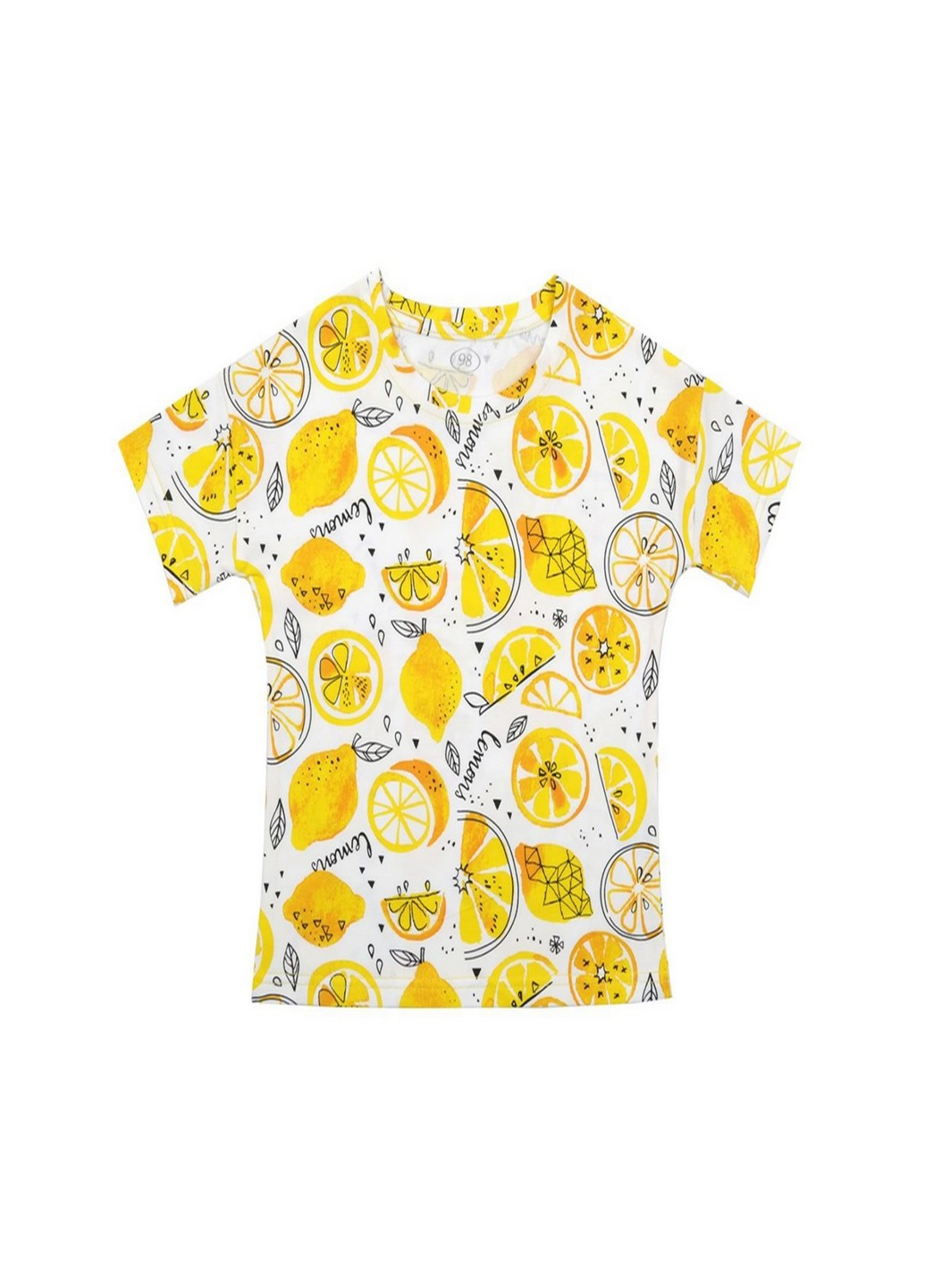 Молочная летняя футболка для девочки (лимоны) Фламинго Текстиль