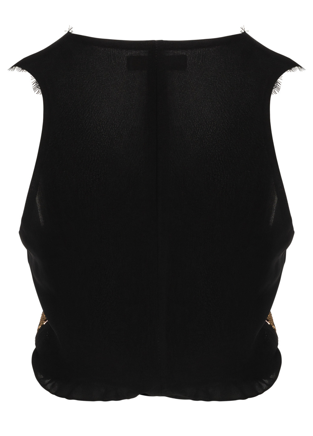 Черная демисезонная женская блузка-топ в пайетки Rinascimento