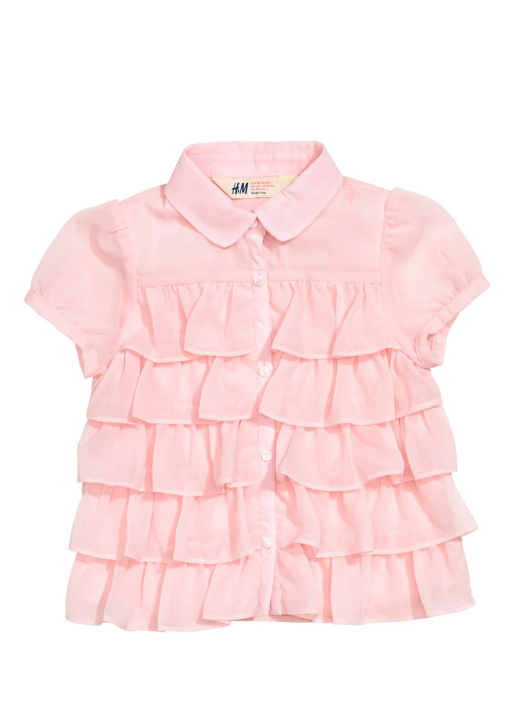 Розовая блузка с коротким рукавом H&M летняя