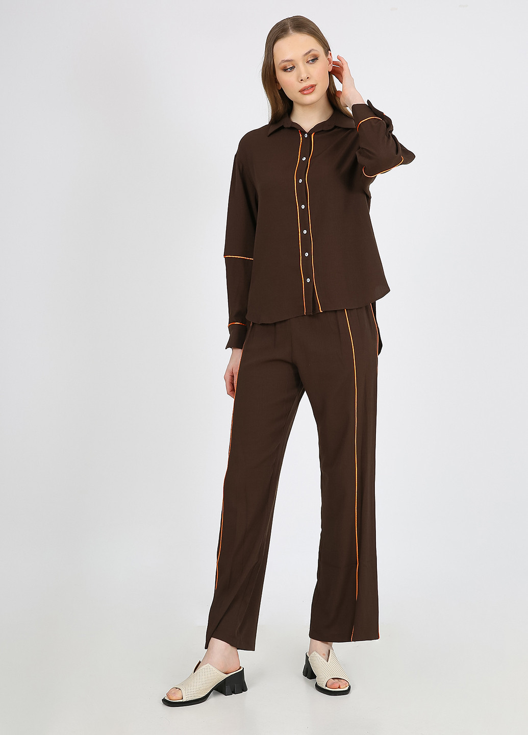 Коричневая блуза Casalini