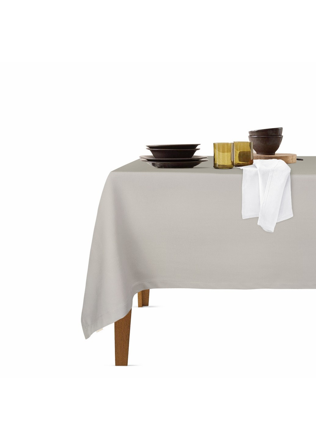 Столовый набор для сервировки стола скатерть Quartz 140х180 и салфетки тканевые White 35х35 - 4 шт (4822052074077) Cosas (252506498)