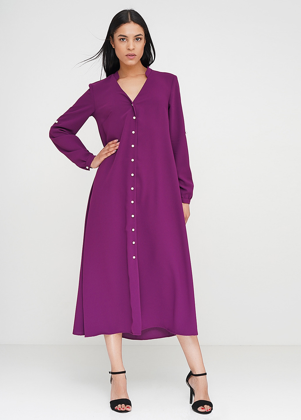 Фиолетовое кэжуал платье Jhiva однотонное