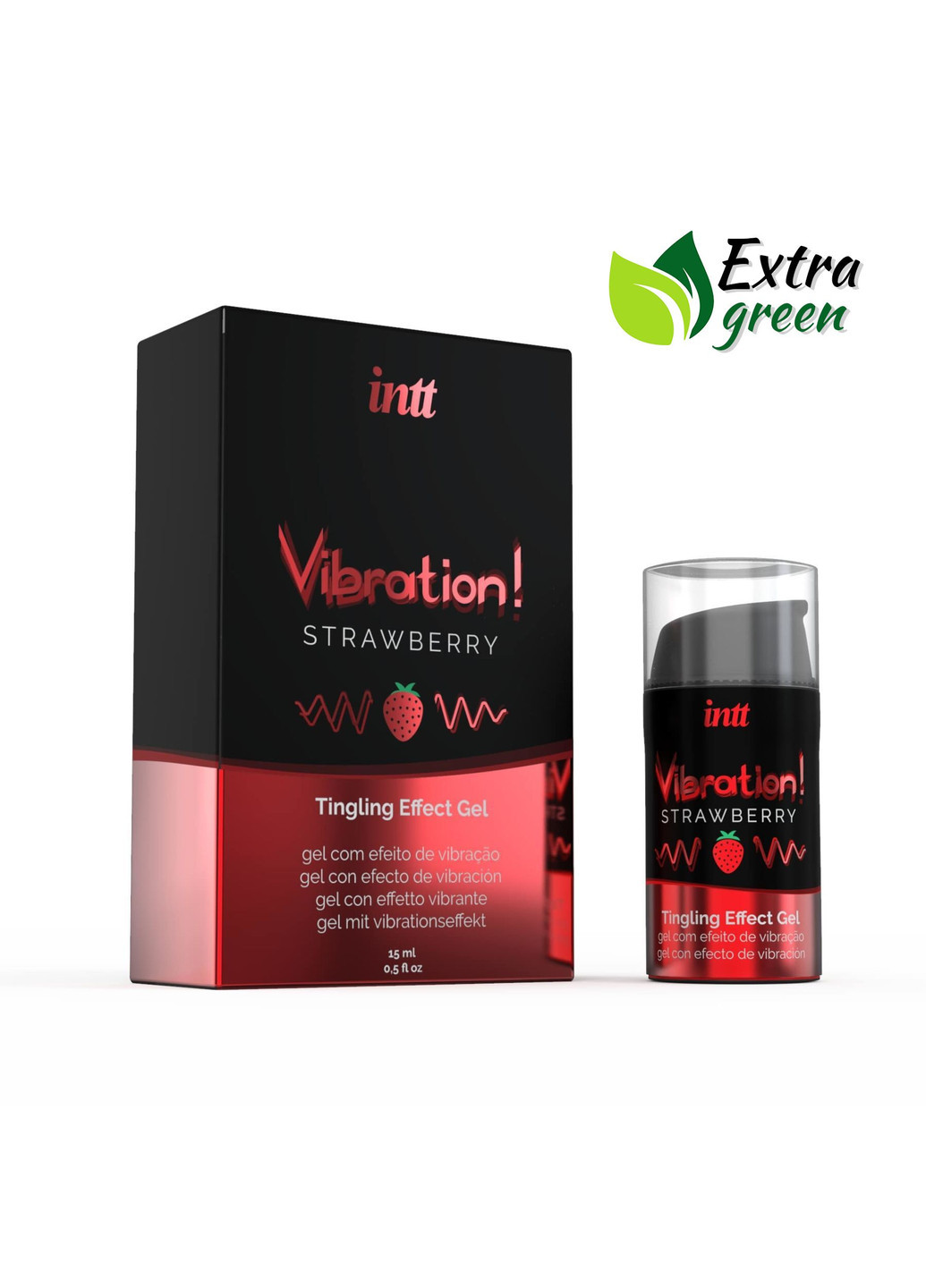Рідкий вібратор Vibration Strawberry (15мл) EXTRA GREEN Intt (251931605)
