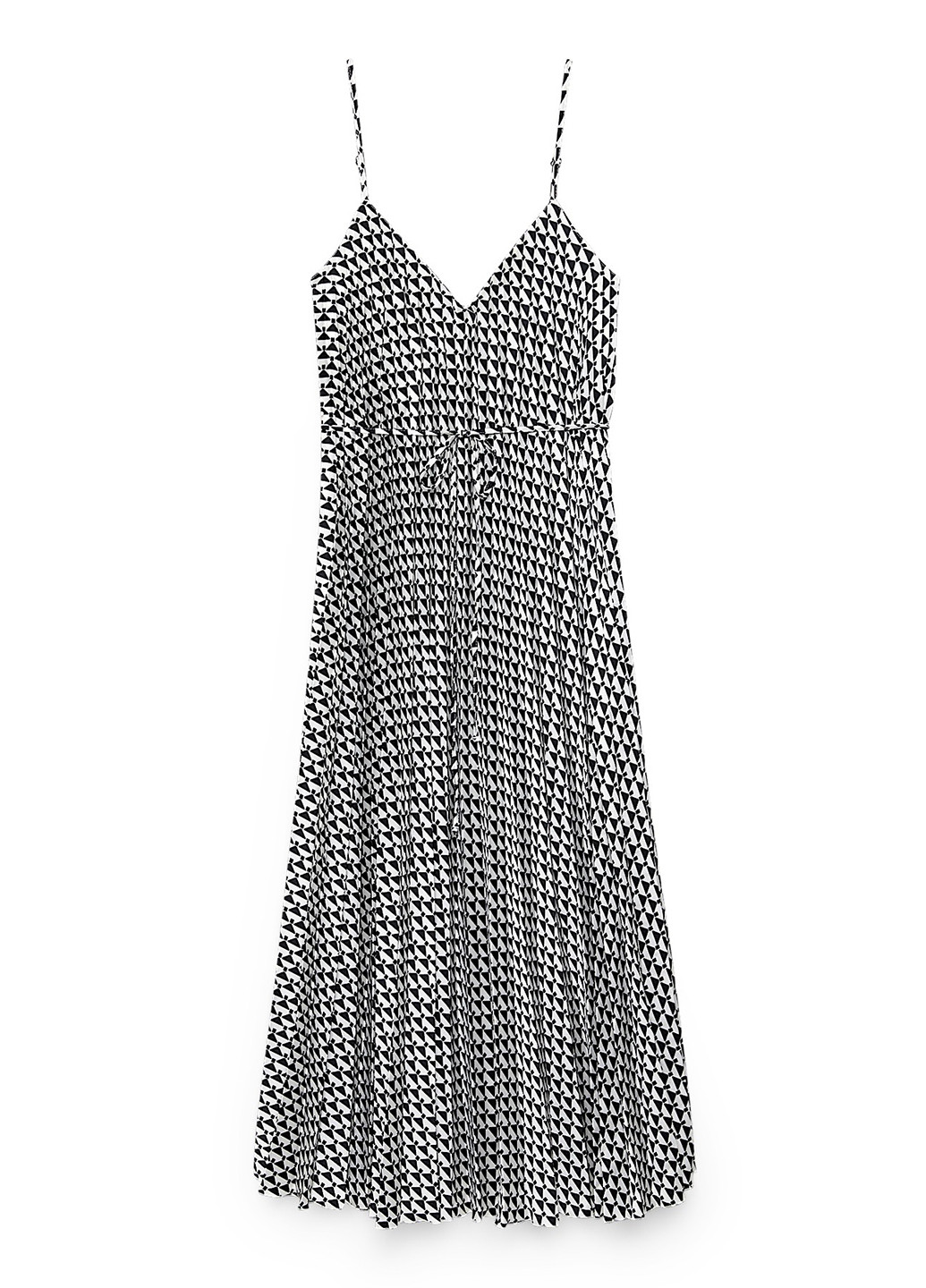 Чорно-білий кежуал сукня плісована C&A з геометричним візерунком