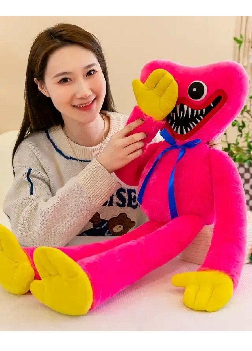 М'яка іграшка обіймашка Кісі Місі подружка Хагі Вагі монстр з плюшу 100 см з липучками на лапках Huggу-Wuggу (473478-Prob) Unbranded (254883991)