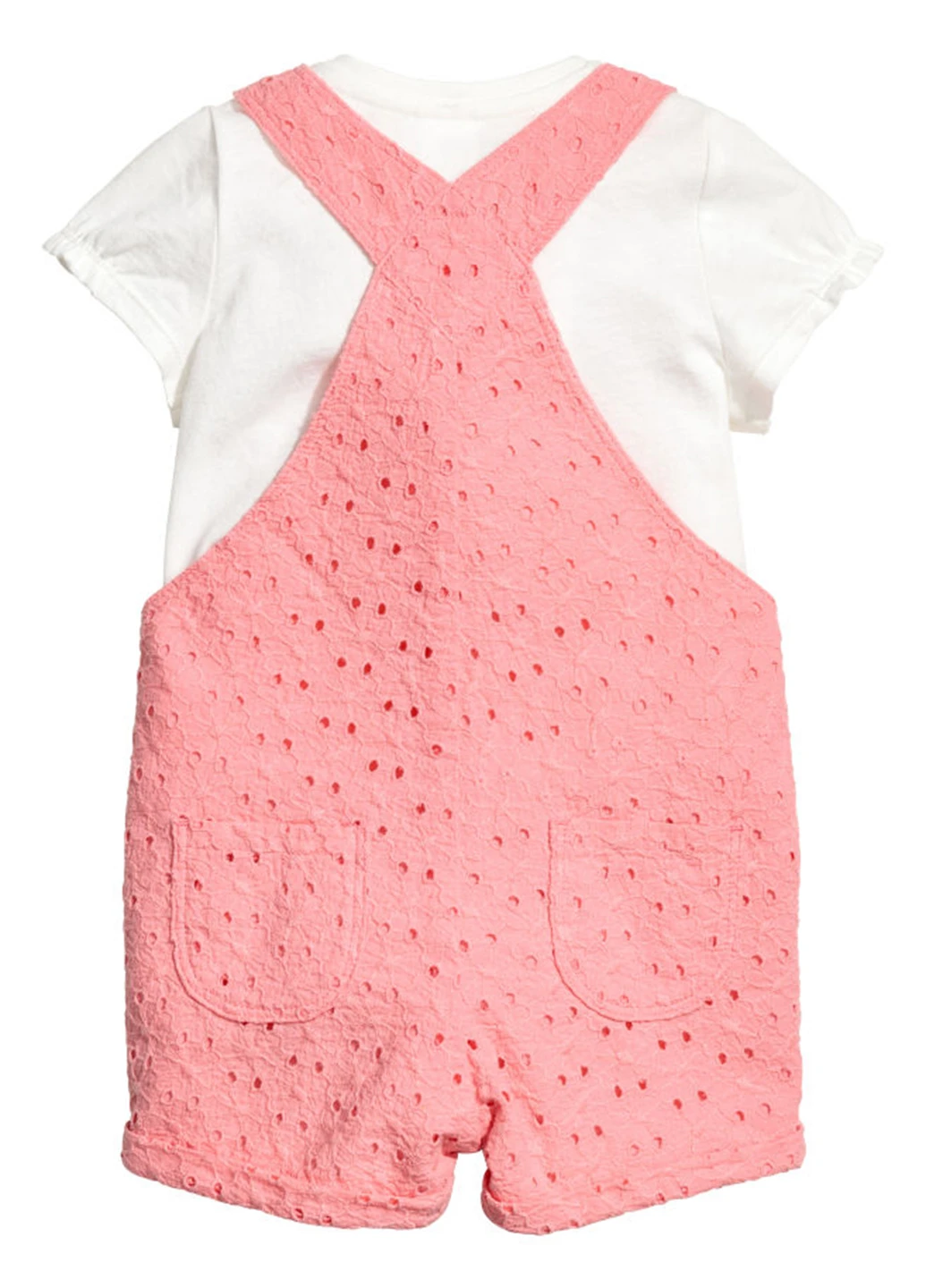 Кораловий літній комплект (футболка, комбінезон) H&M