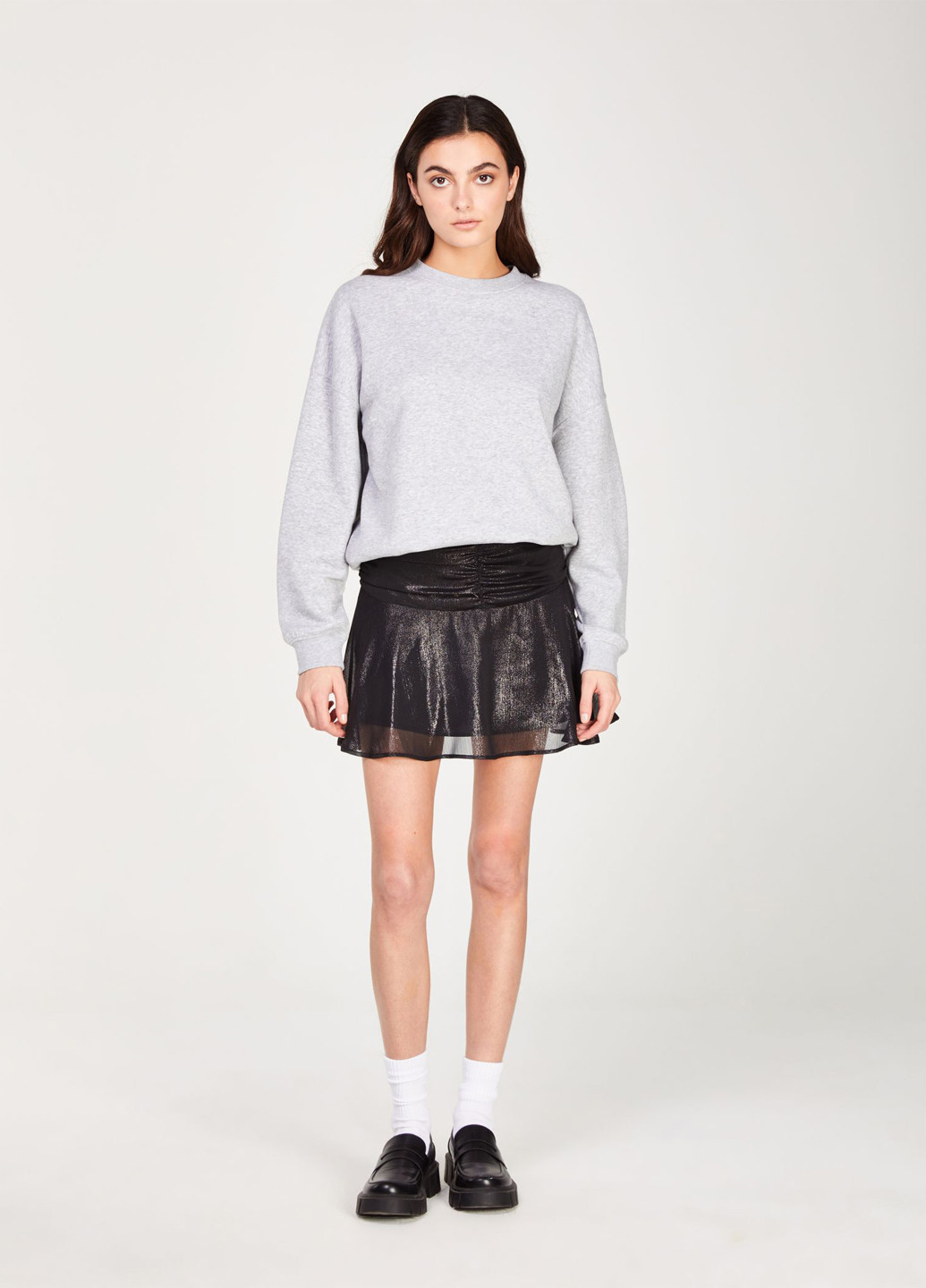 Черная кэжуал однотонная юбка Jennyfer клешированная