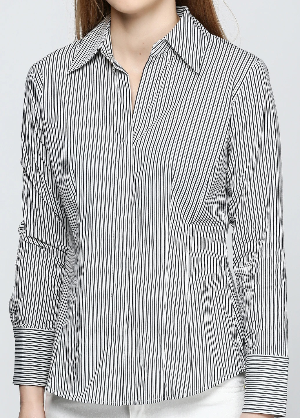 Черно-белая кэжуал рубашка в полоску Talbots
