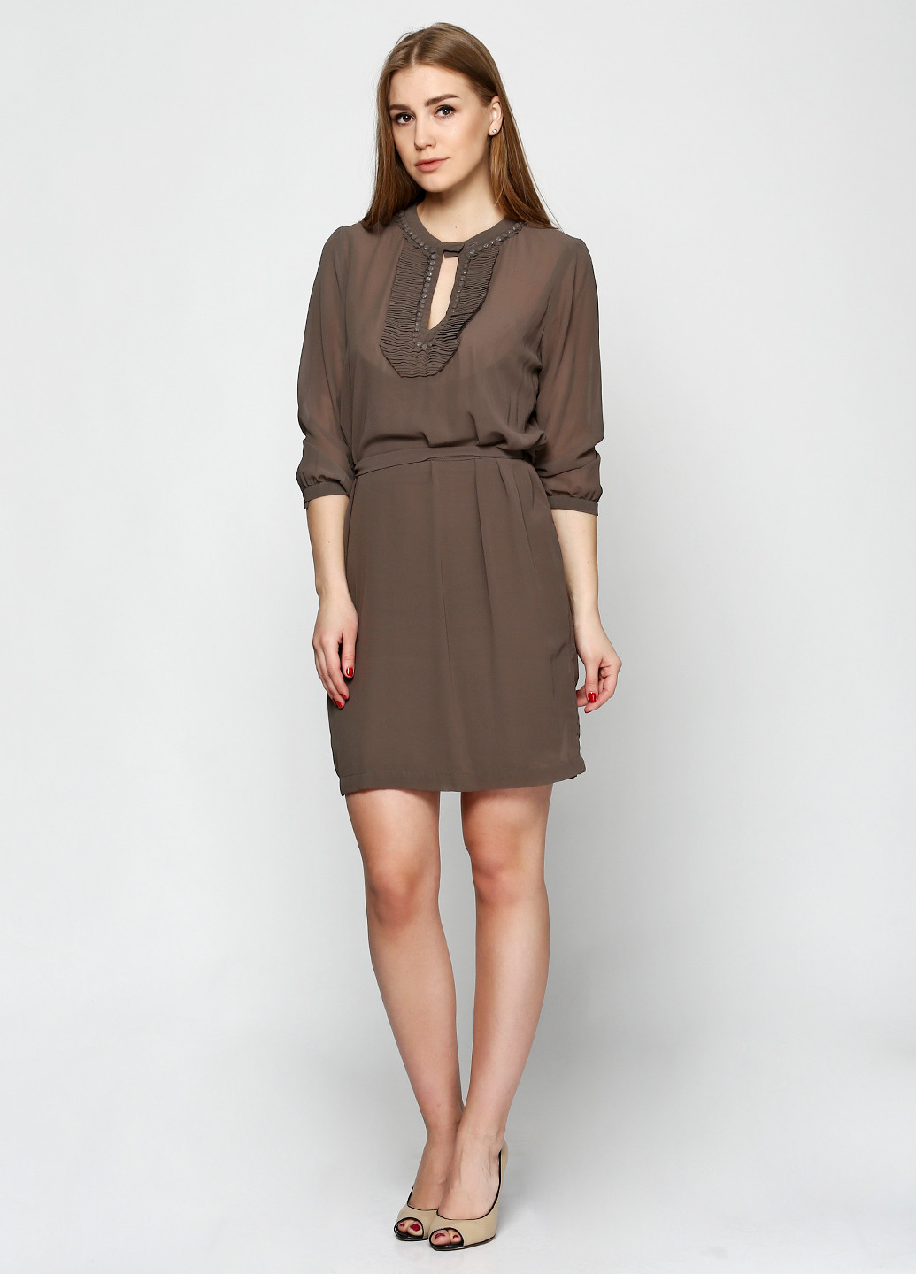 Темно-зеленое кэжуал платье а-силуэт Silvian Heach однотонное