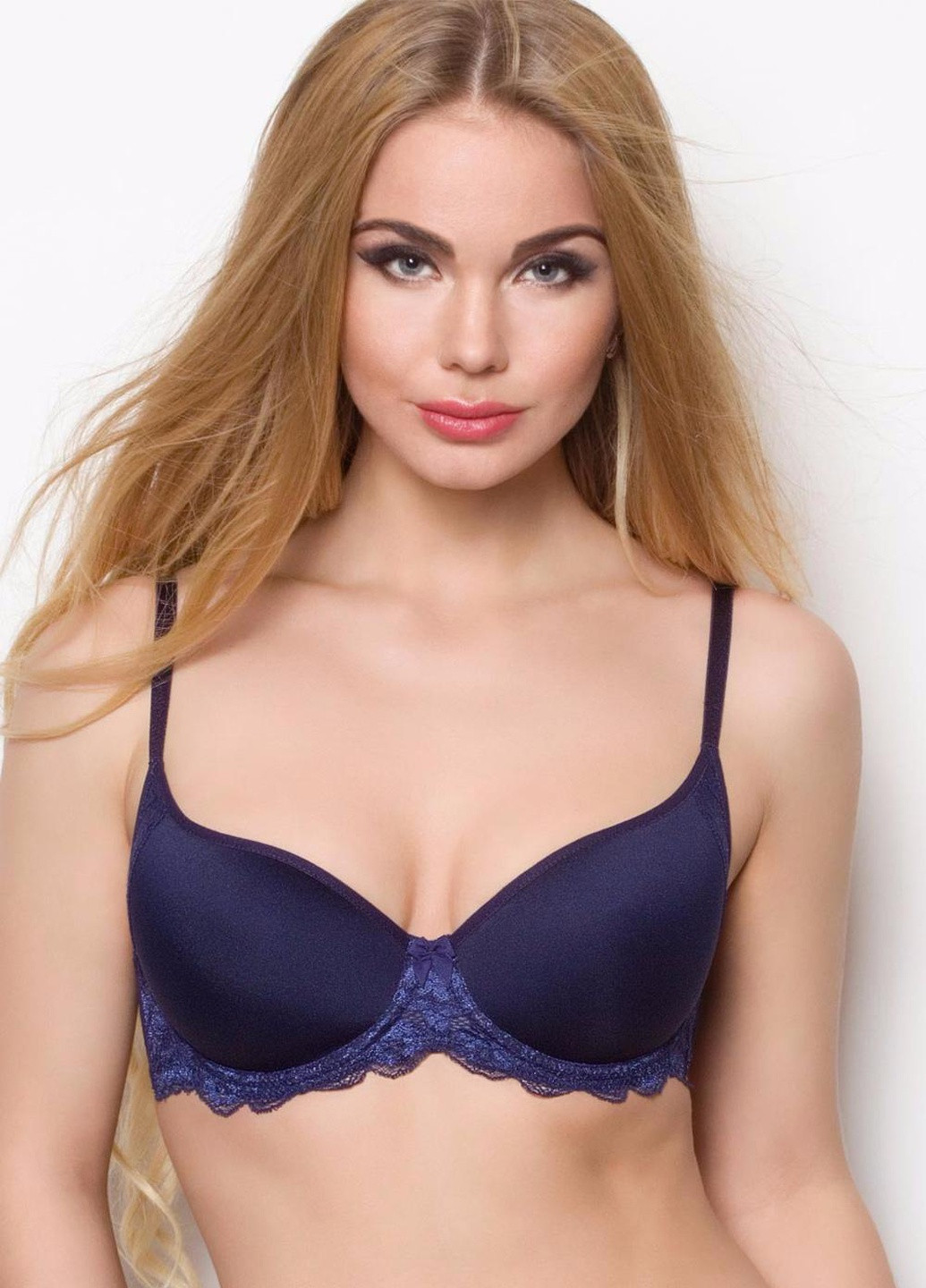 Темно-синій бюстгальтер жіночий формований 80b темно-синій 180-208 Orhideja з кісточками поліамід