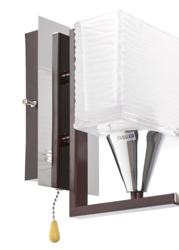 Бра настенное накладное с выключателем классическое BR-595W/1 E14 CH+W Brille (253894575)