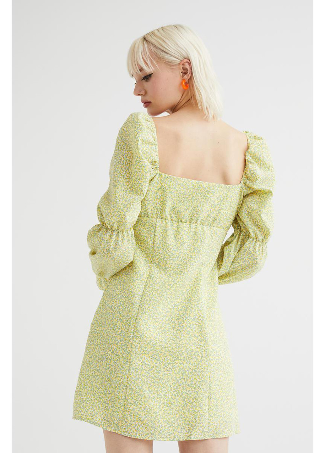 Жовтий кежуал сукня H&M з квітковим принтом