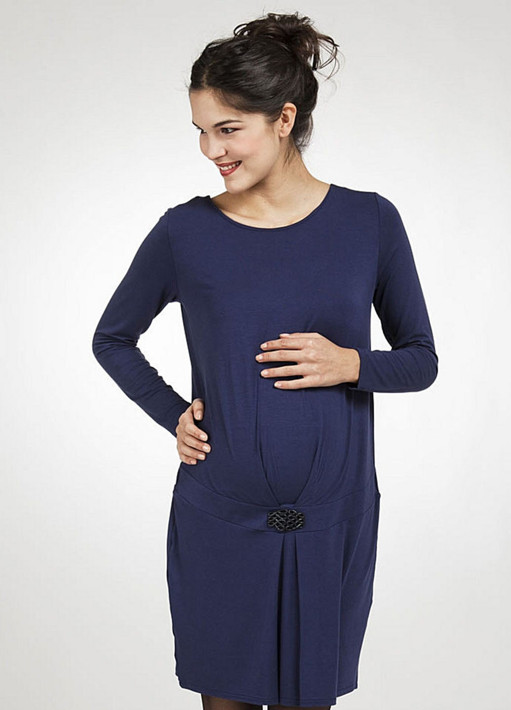 Темно-синя кежуал плаття для вагітних Balloon однотонна