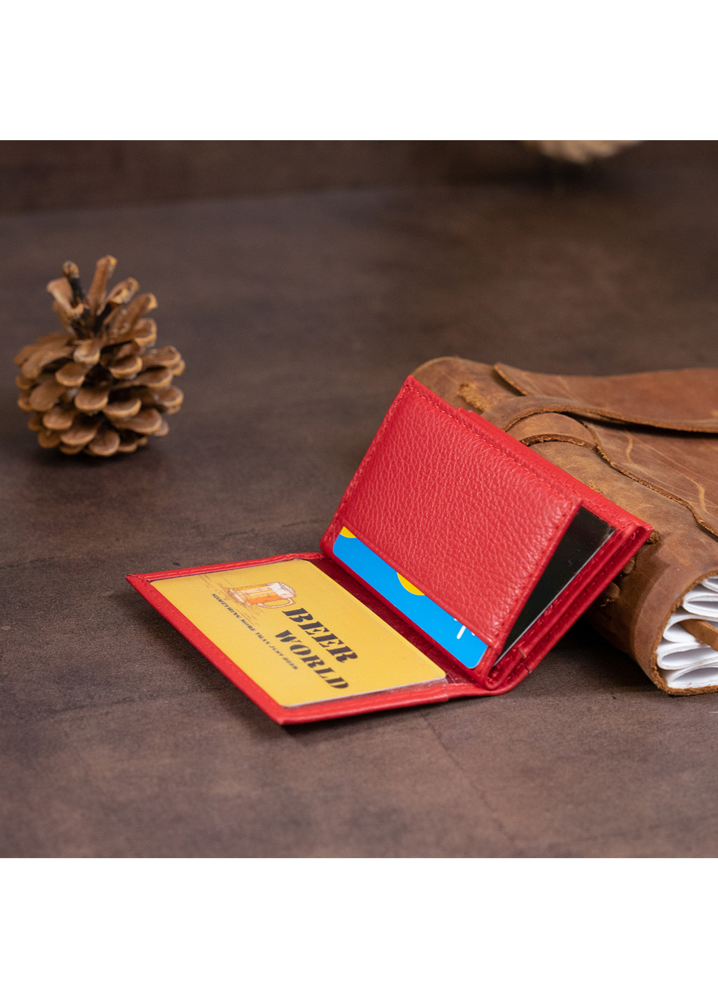 Жіночий шкіряний гаманець-візитниця 10х6,5х1 см st leather (252129072)