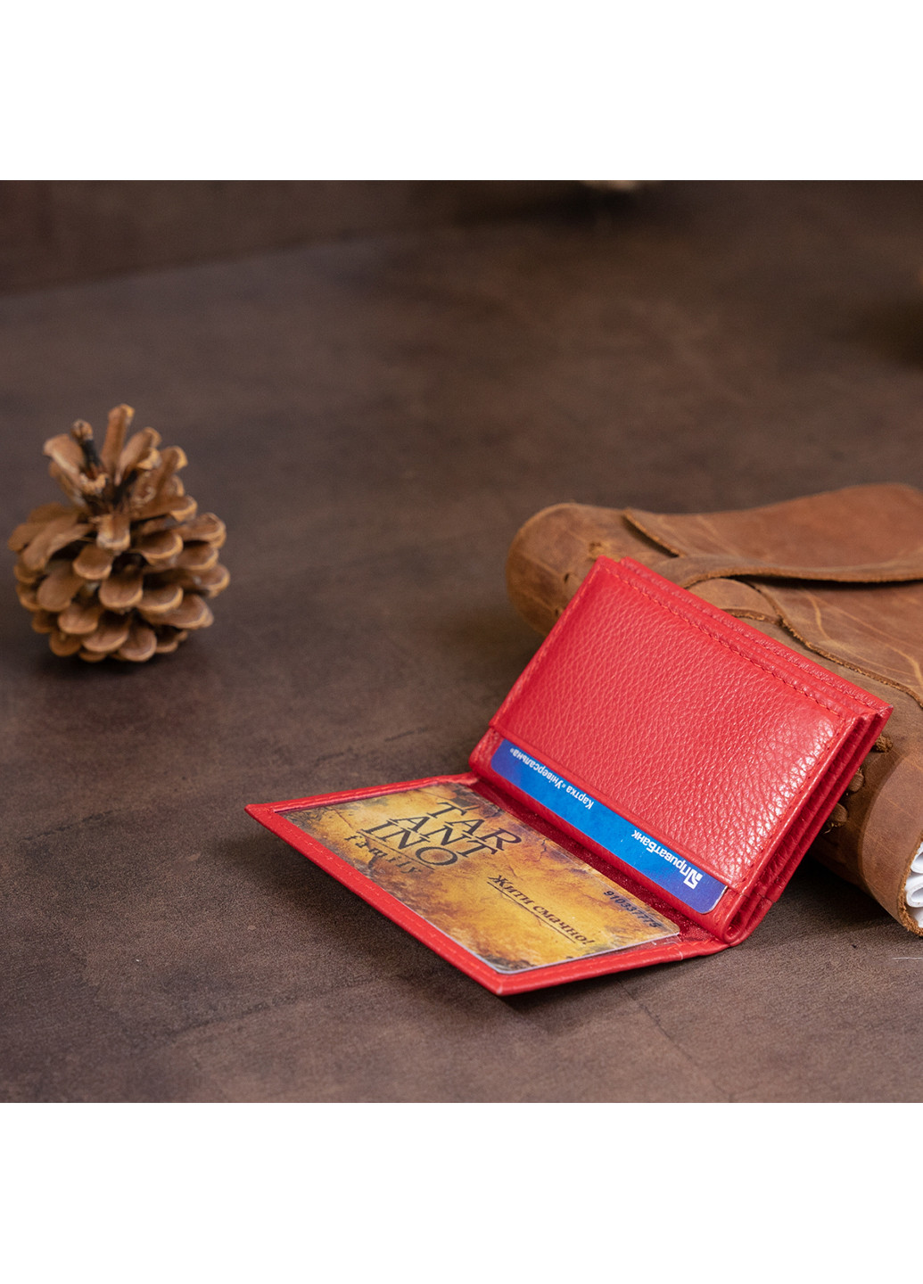 Жіночий шкіряний гаманець-візитниця 10х6,5х1 см st leather (252129072)