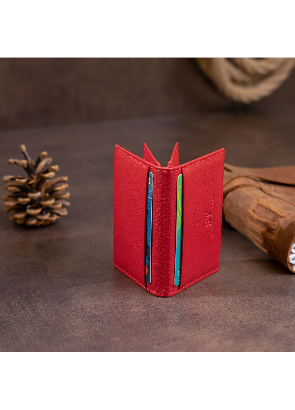 Жіночий шкіряний гаманець-візитниця 10х6,5х1 см st leather (252129072)