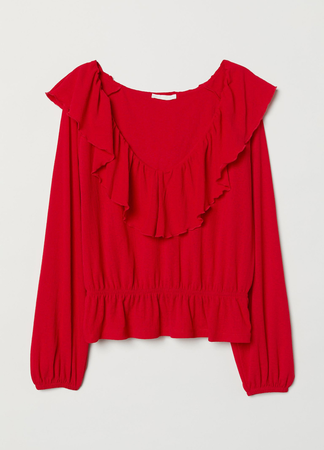 Красная демисезонная блуза с баской H&M