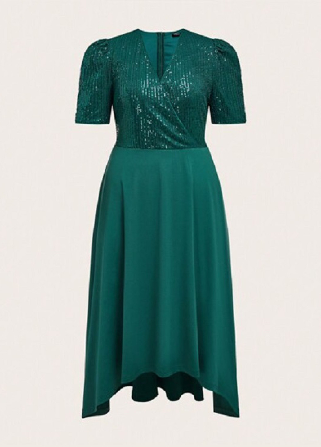 Зеленое кэжуал, коктейльное, вечернее платье SHEIN однотонное