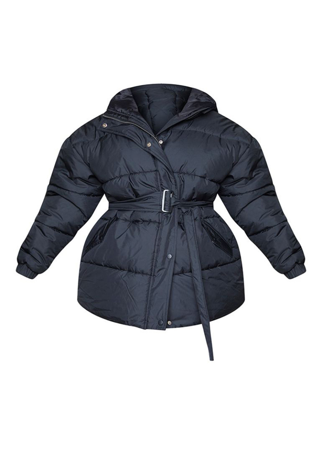 Чорна зимня куртка PrettyLittleThing