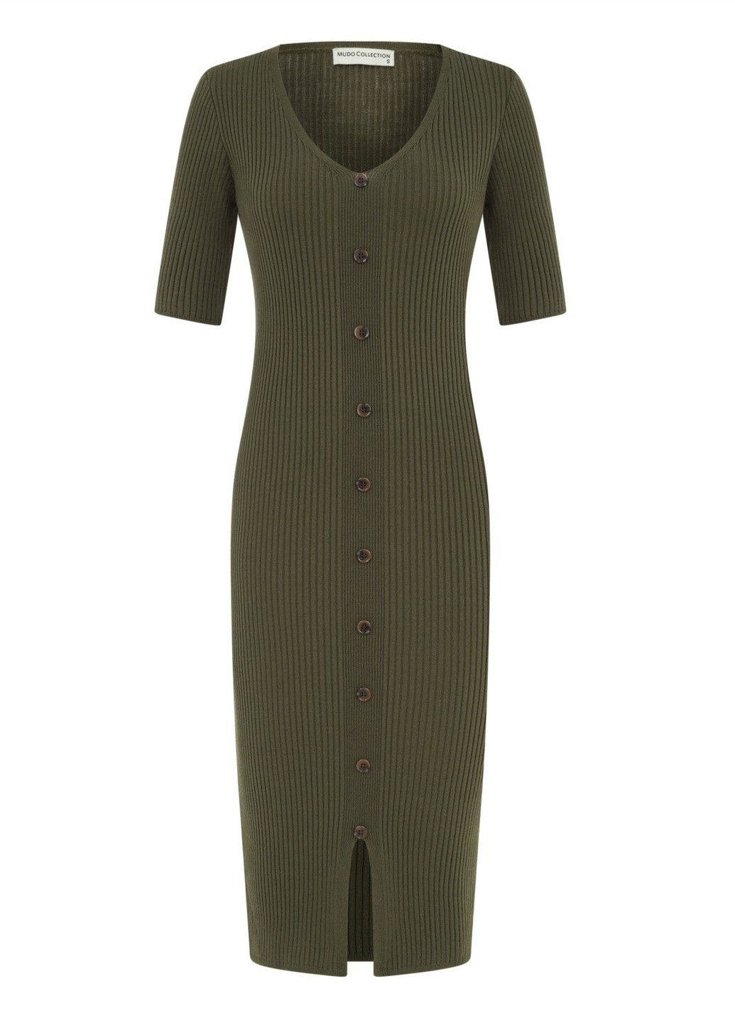Оливкова (хакі) кежуал сукня Mudo однотонна