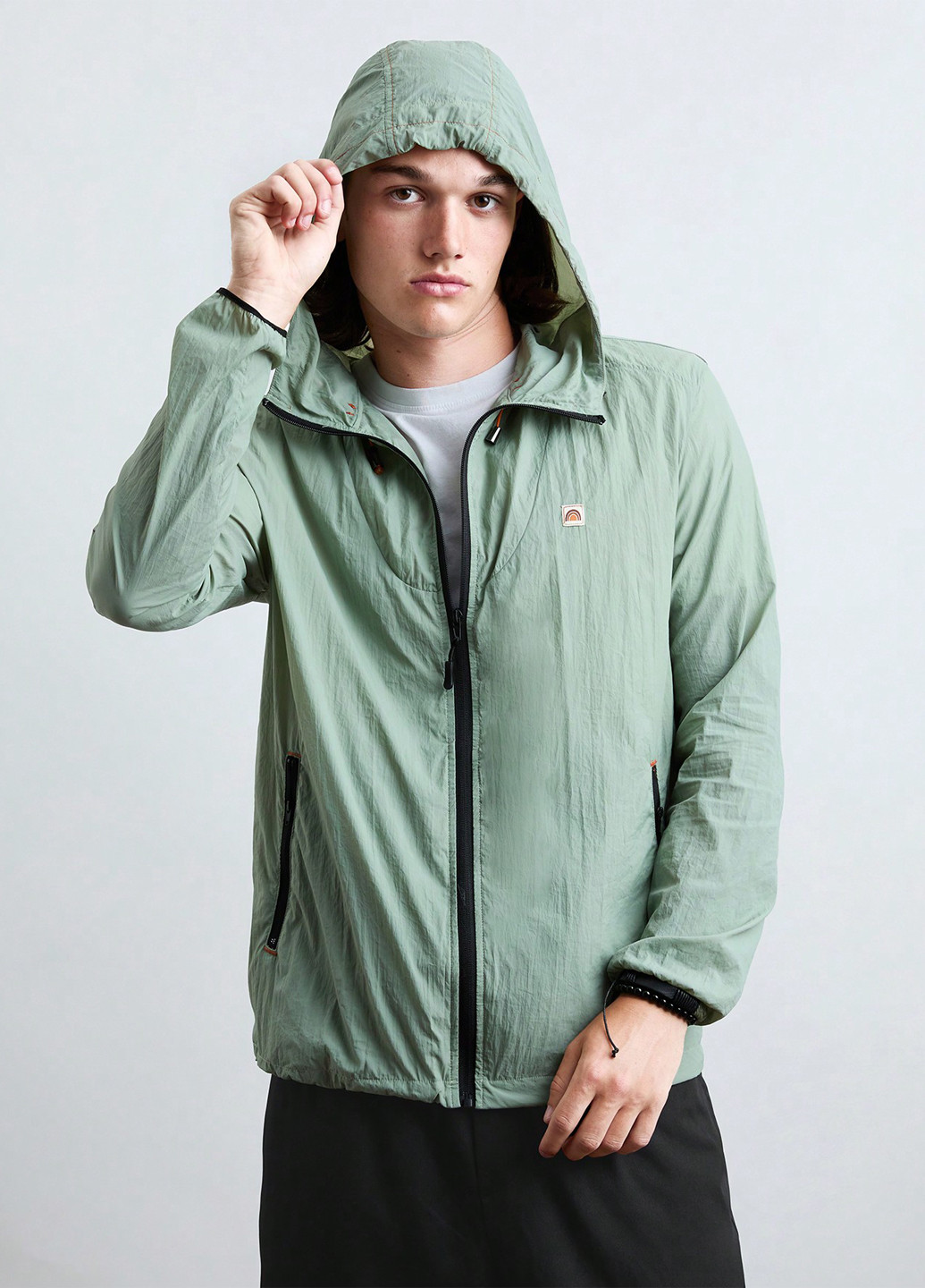 Мятная демисезонная ветровка SHEIN