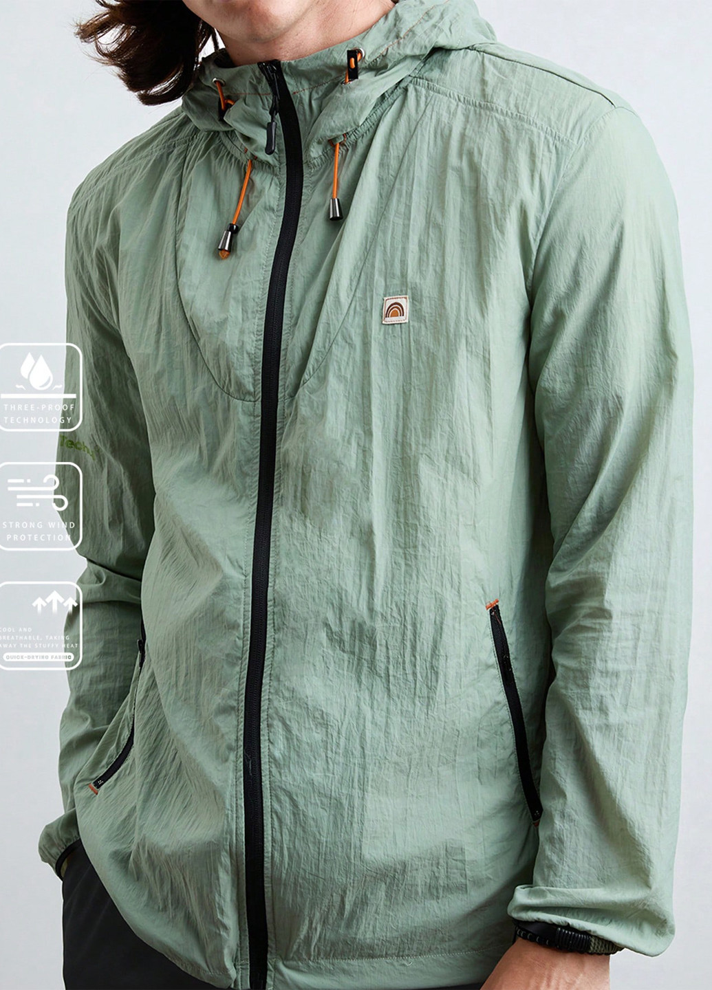 Мятная демисезонная ветровка SHEIN