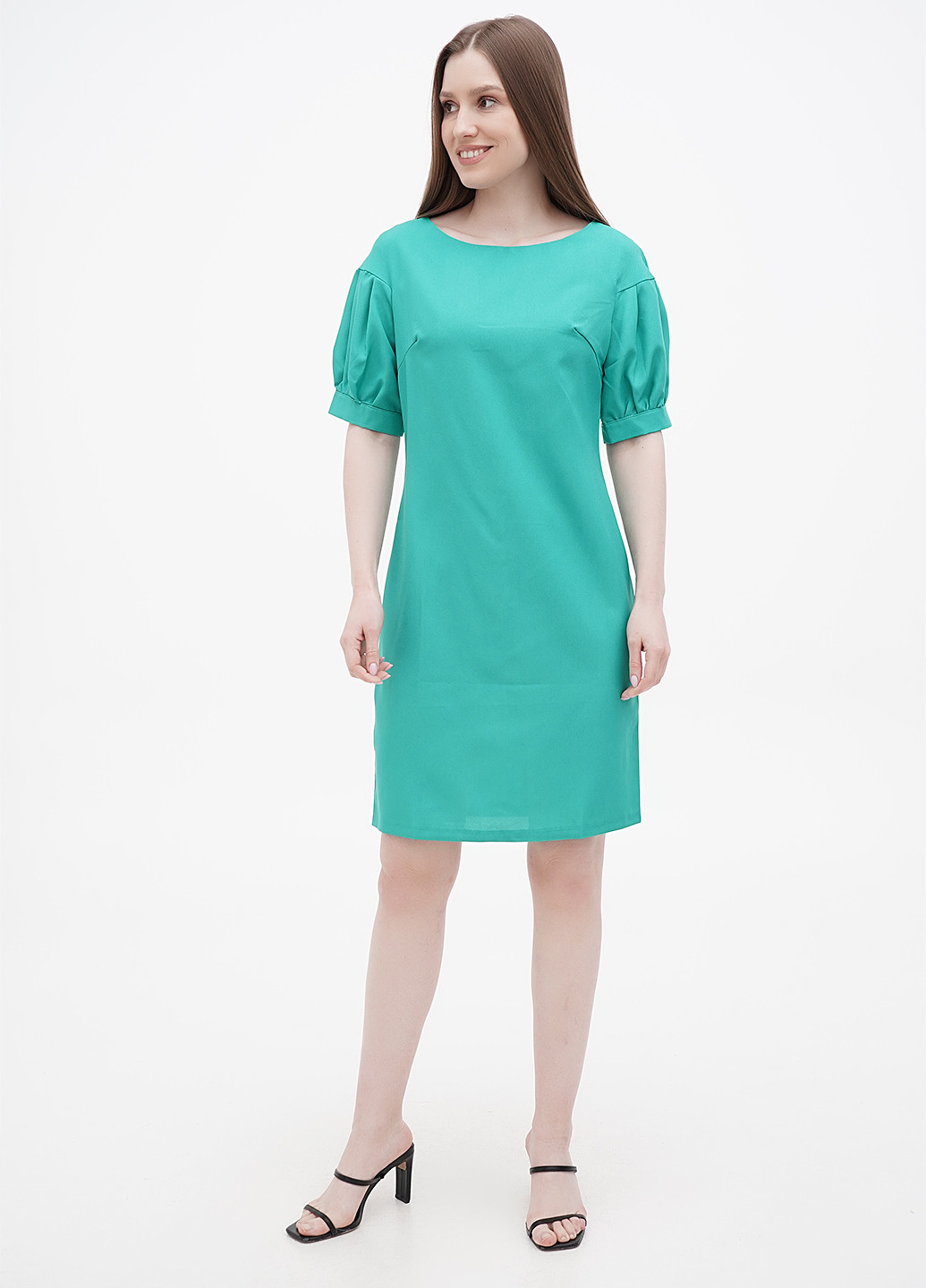 Светло-зеленое кэжуал платье а-силуэт Rebecca Tatti однотонное