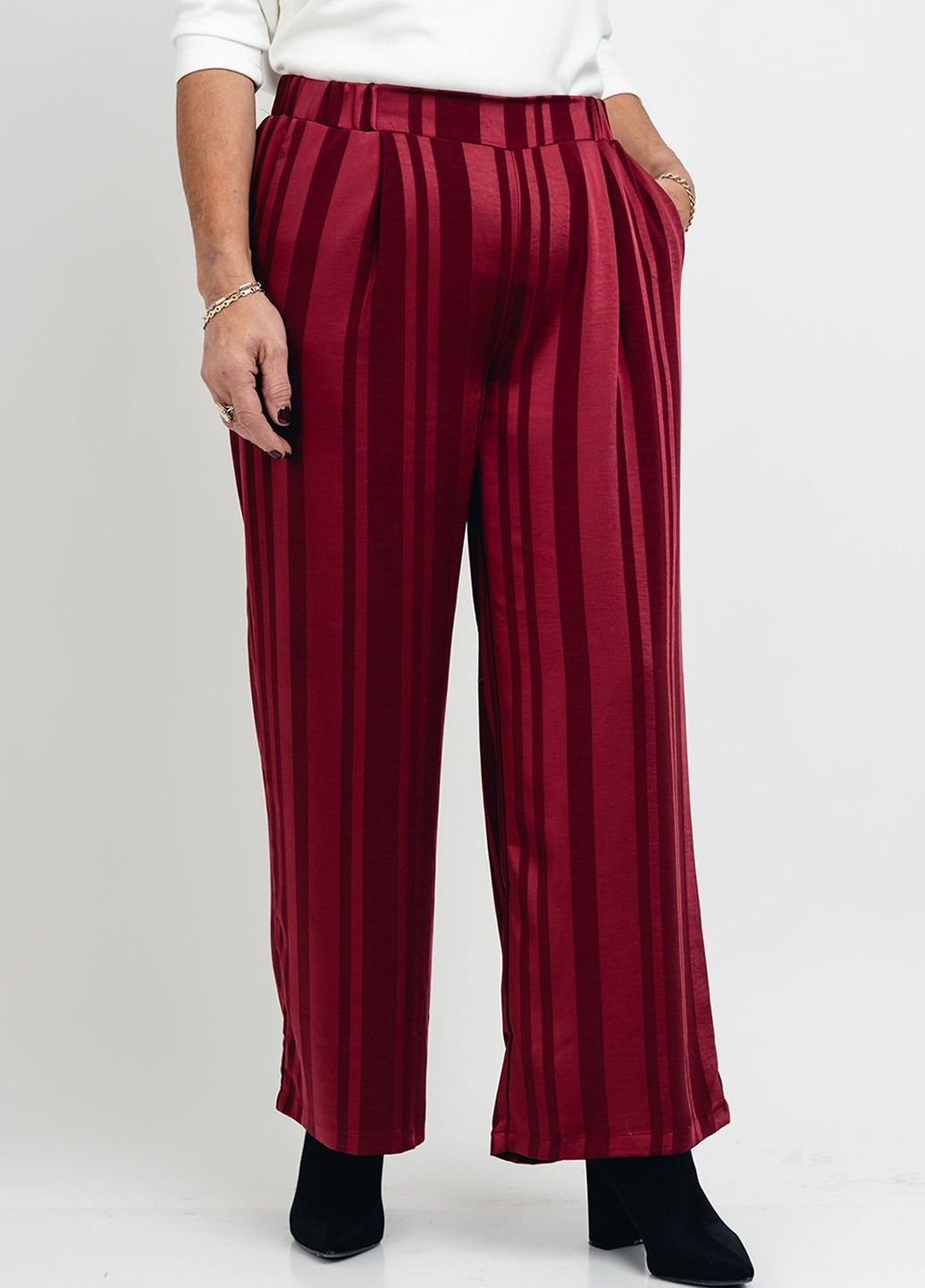 Светло-бордовые кэжуал летние прямые брюки Fransa