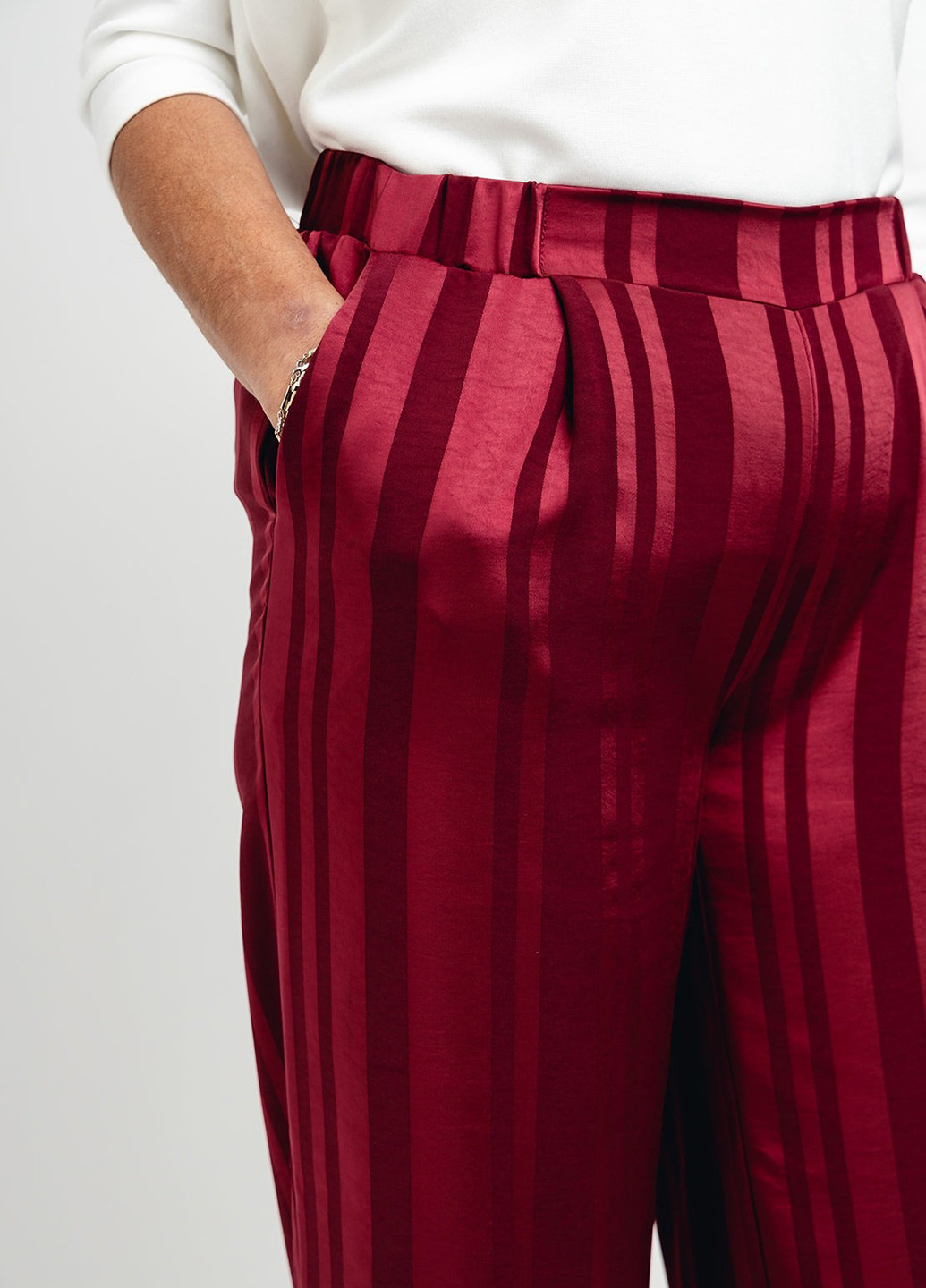 Светло-бордовые кэжуал летние прямые брюки Fransa