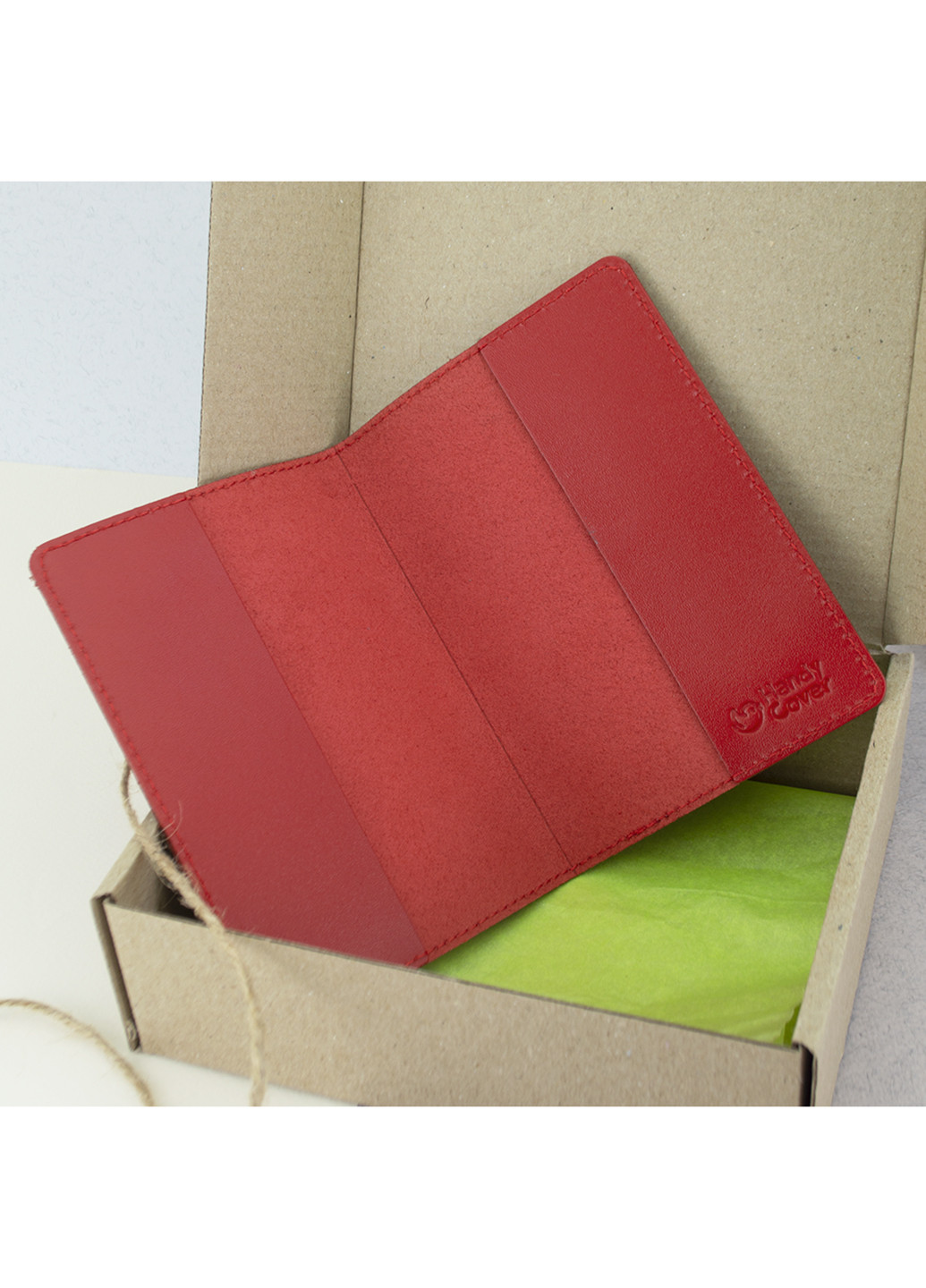 Подарочный женский набор №60: обложка документы + обложка на паспорт (красный) HandyCover (250090817)