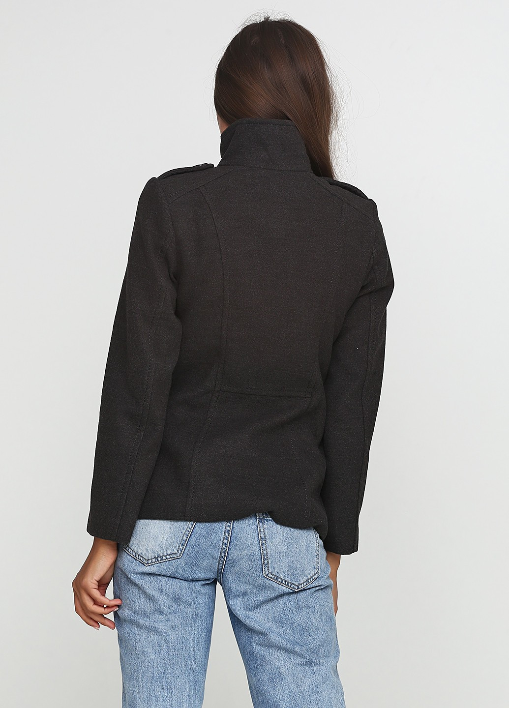 Темно-сіре Кежуал півпальто бушлат H&M меланж