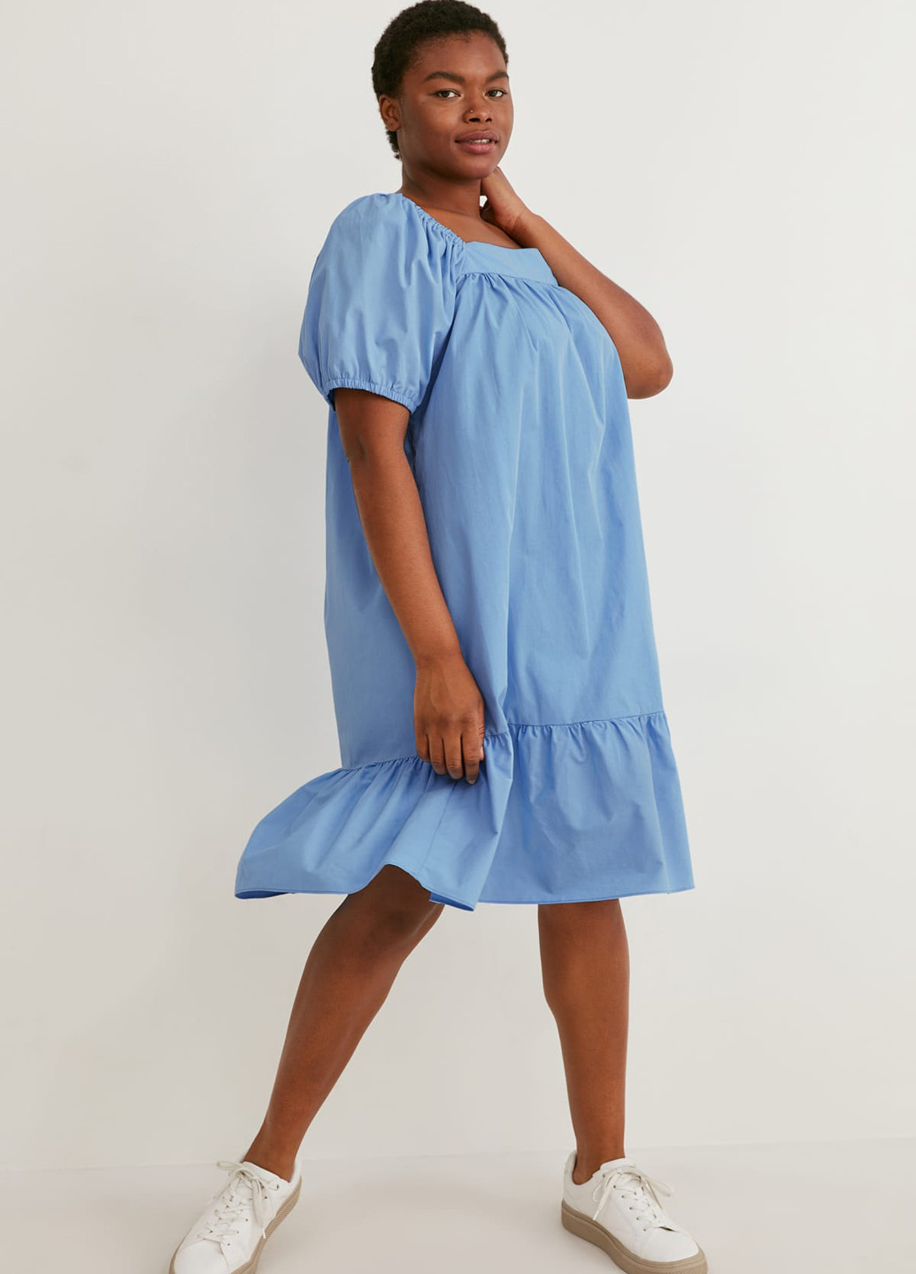Блакитна кежуал сукня C&A однотонна