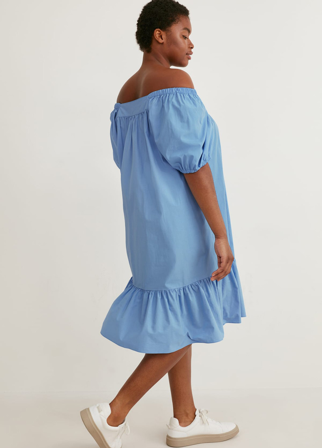 Блакитна кежуал сукня C&A однотонна