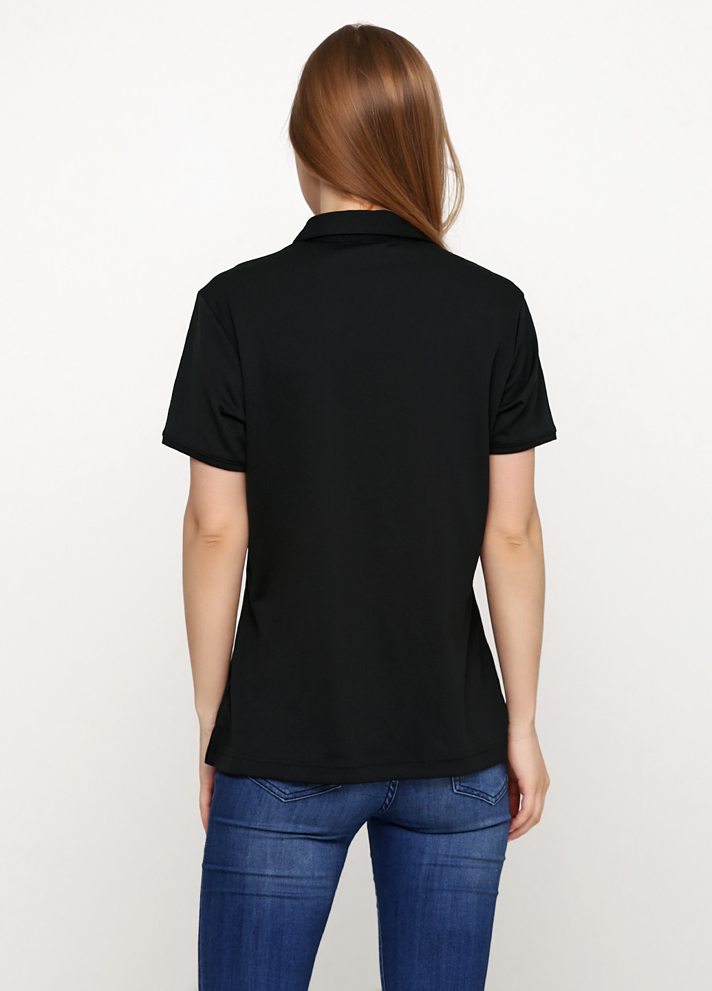 Черная женская футболка-поло Port Authority с надписью