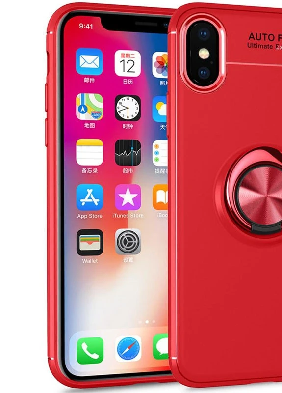 TPU чохол ColorRing під магнітний тримач (opp) для Apple iPhone XS Max (6.5 ') Червоний / Червоний (is_00000042202_1) Deen (229727439)