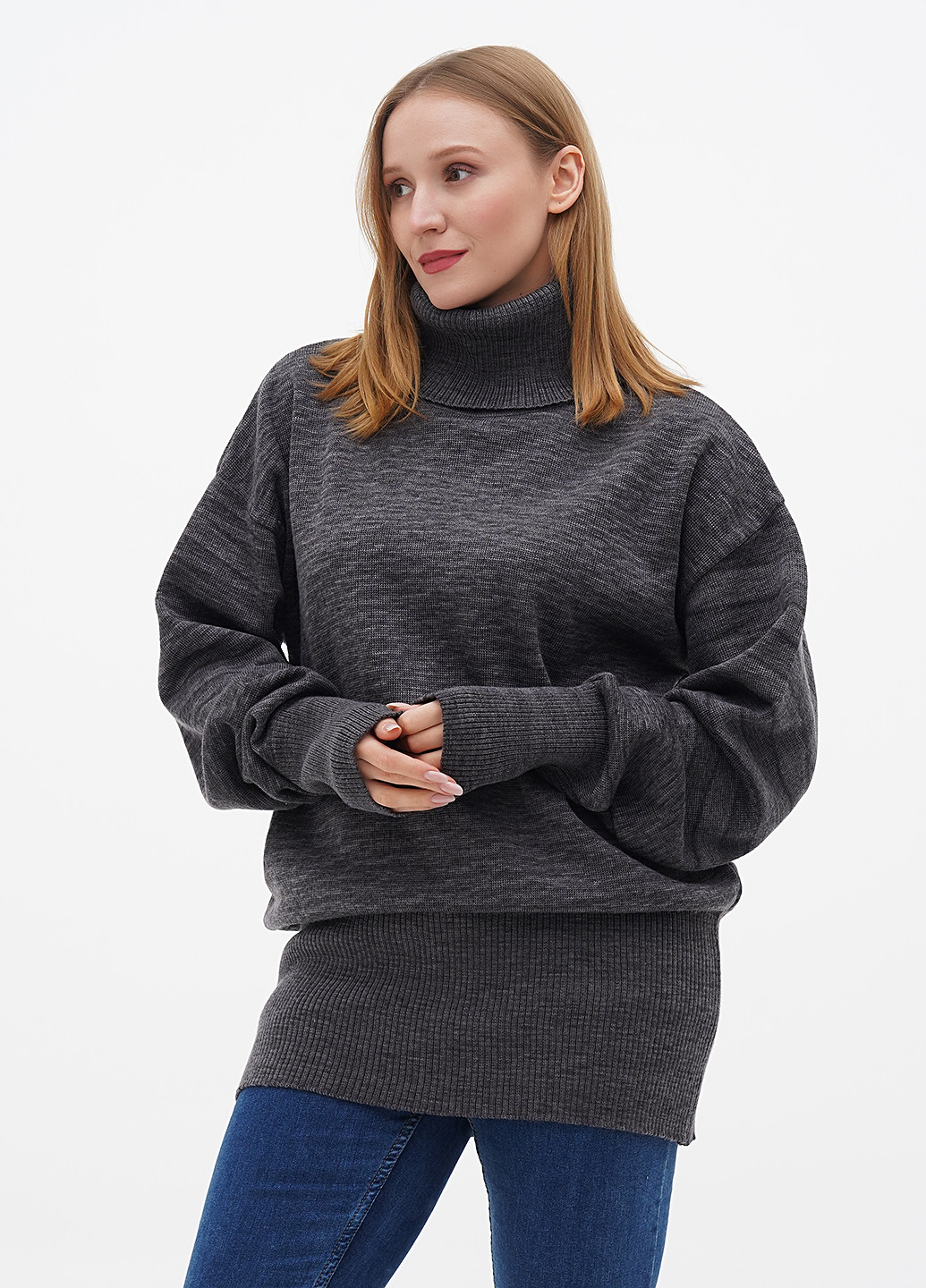 Темно-серый зимний свитер Only Women