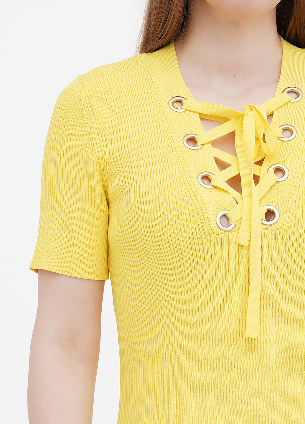 Желтое кэжуал платье футляр Michael Kors однотонное