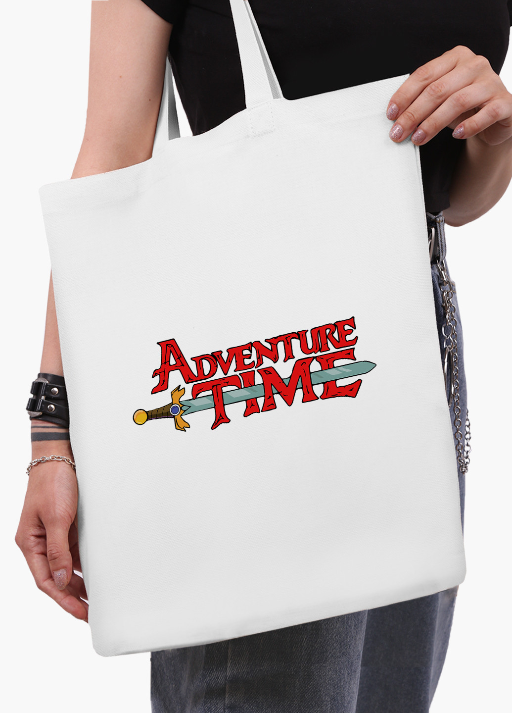 Еко сумка шоппер біла Час пригод час Пригод (Adventure Time) (9227-1582-WT-2) екосумка шопер 41*35 см MobiPrint (219111116)