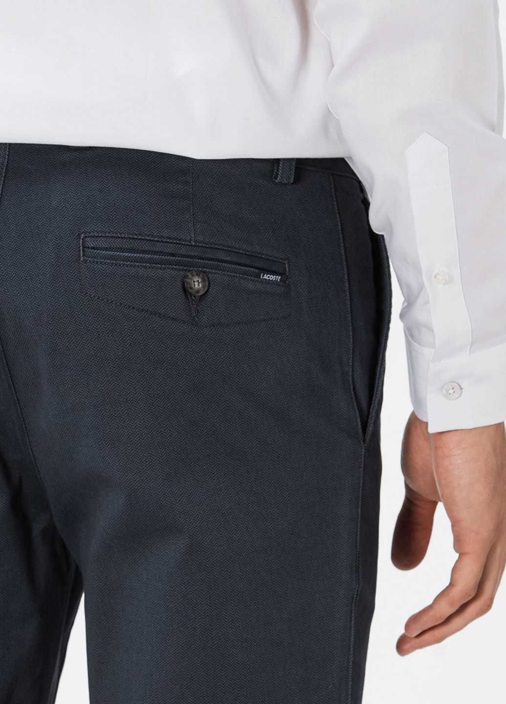 Серо-синие кэжуал демисезонные зауженные брюки Lacoste