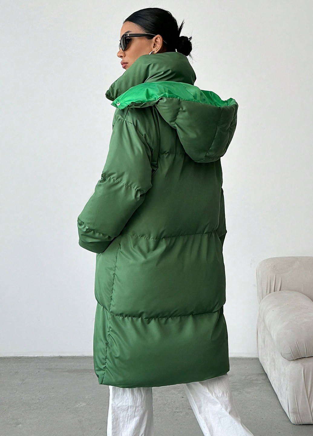 Зеленая зимняя куртка SHEIN