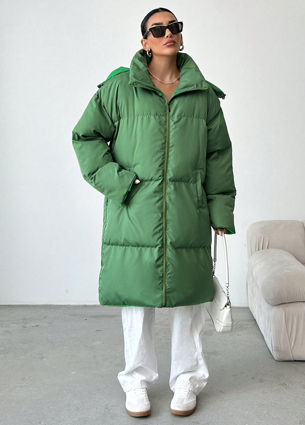 Зеленая зимняя куртка SHEIN