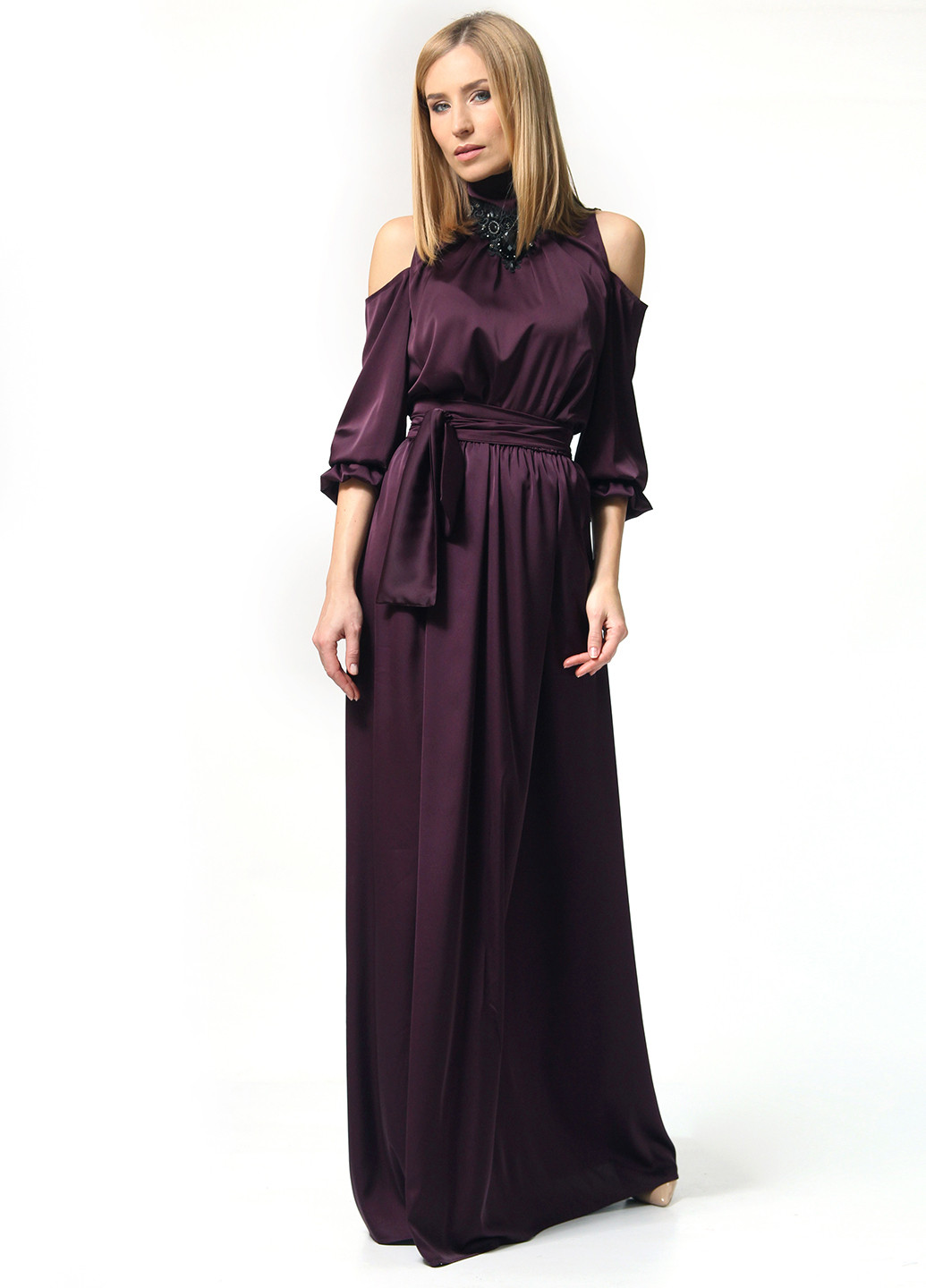 Фиолетовое вечернее платье в стиле ампир Lada Lucci однотонное