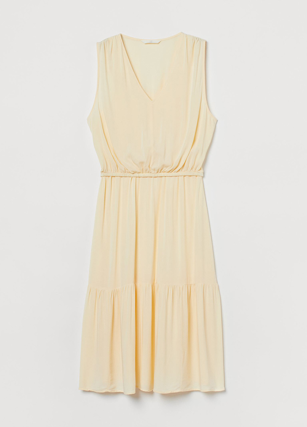 Світло-жовтий кежуал сукня кльош H&M однотонна
